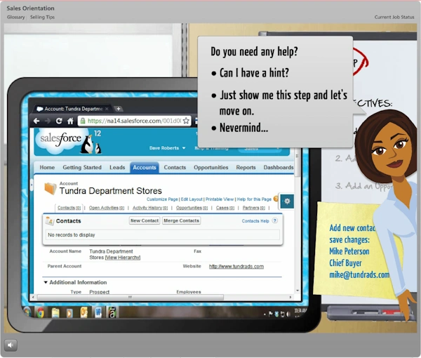 screenshot of online course